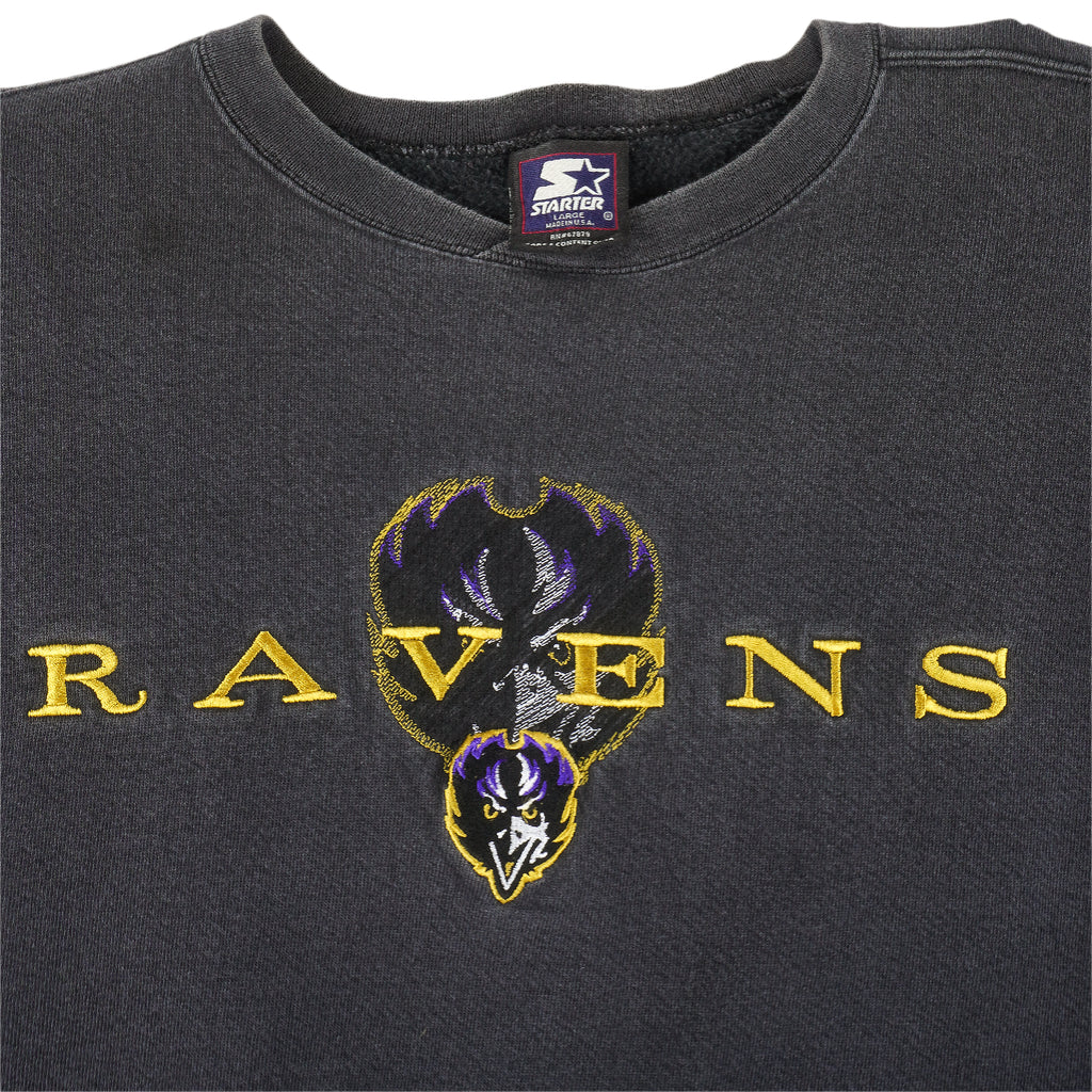 Starter - Baltimore Ravens Embroidered Crew Neck Sweatshirt 1990s Large Vintage Retro Football