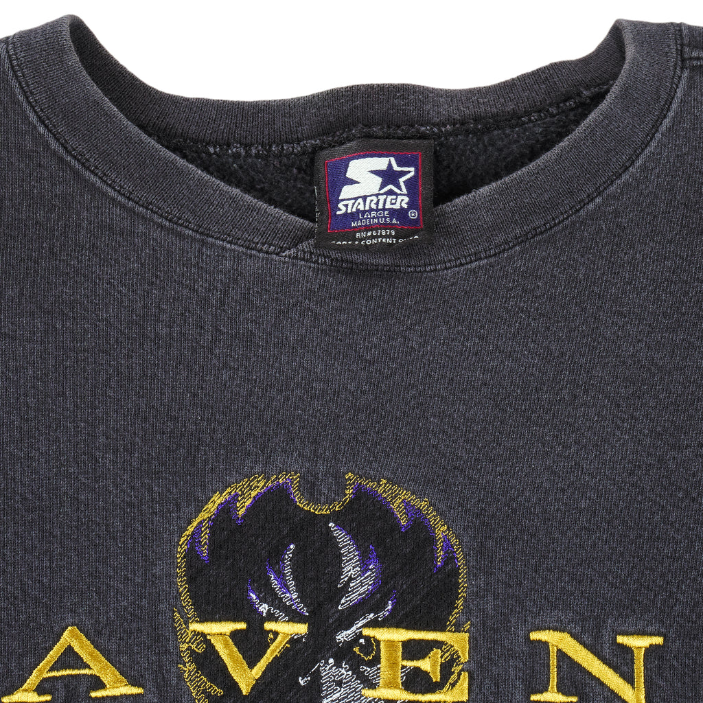 Starter - Baltimore Ravens Embroidered Crew Neck Sweatshirt 1990s Large Vintage Retro Football