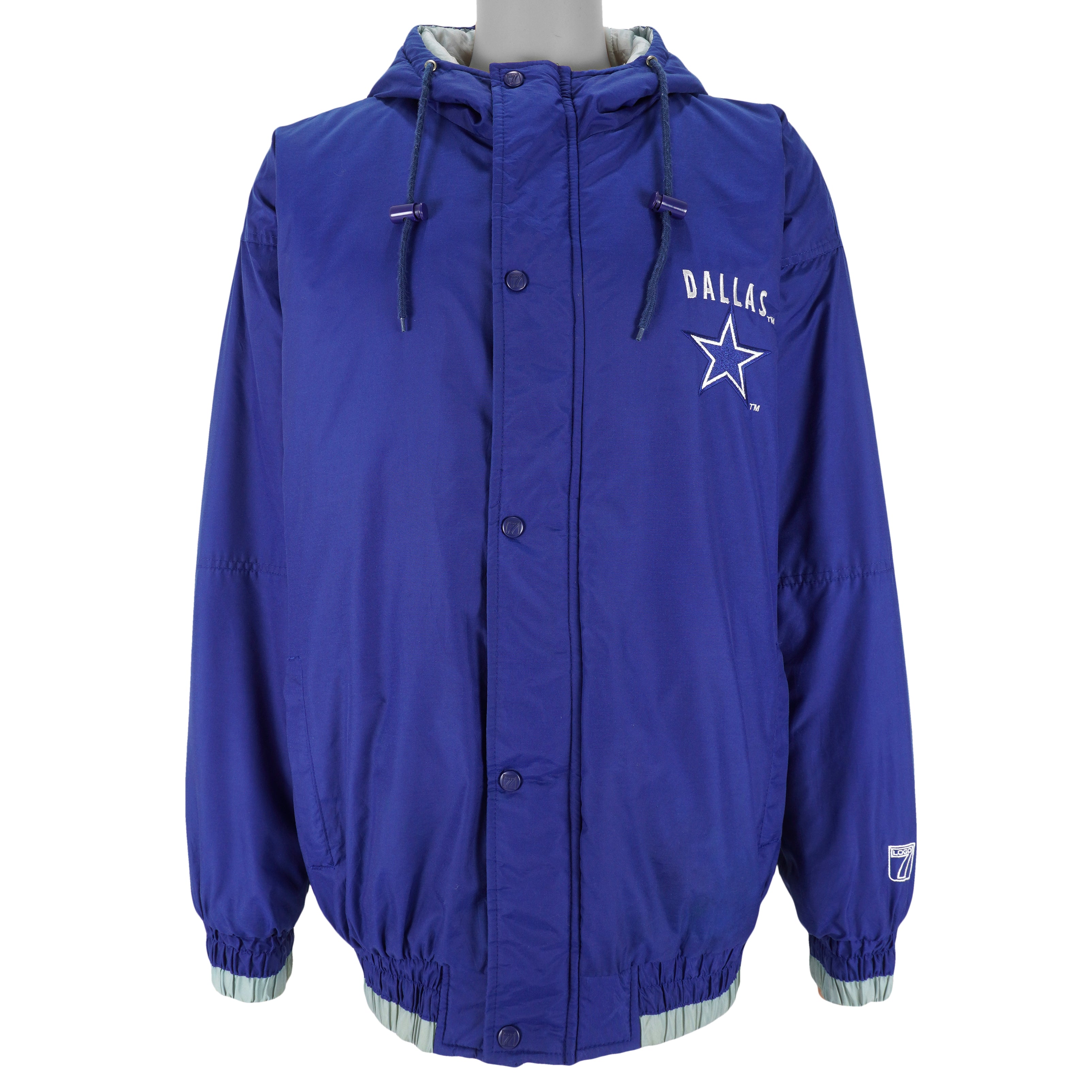 Vintage NFL (Logo 7) - Dallas 'Cowboys' Hooded Jacket 1990's X-Large