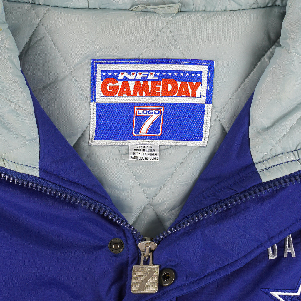 NFL (Logo 7) - Dallas Cowboys Big Logo Jacket 1990s X-Large Vintage Retro Football