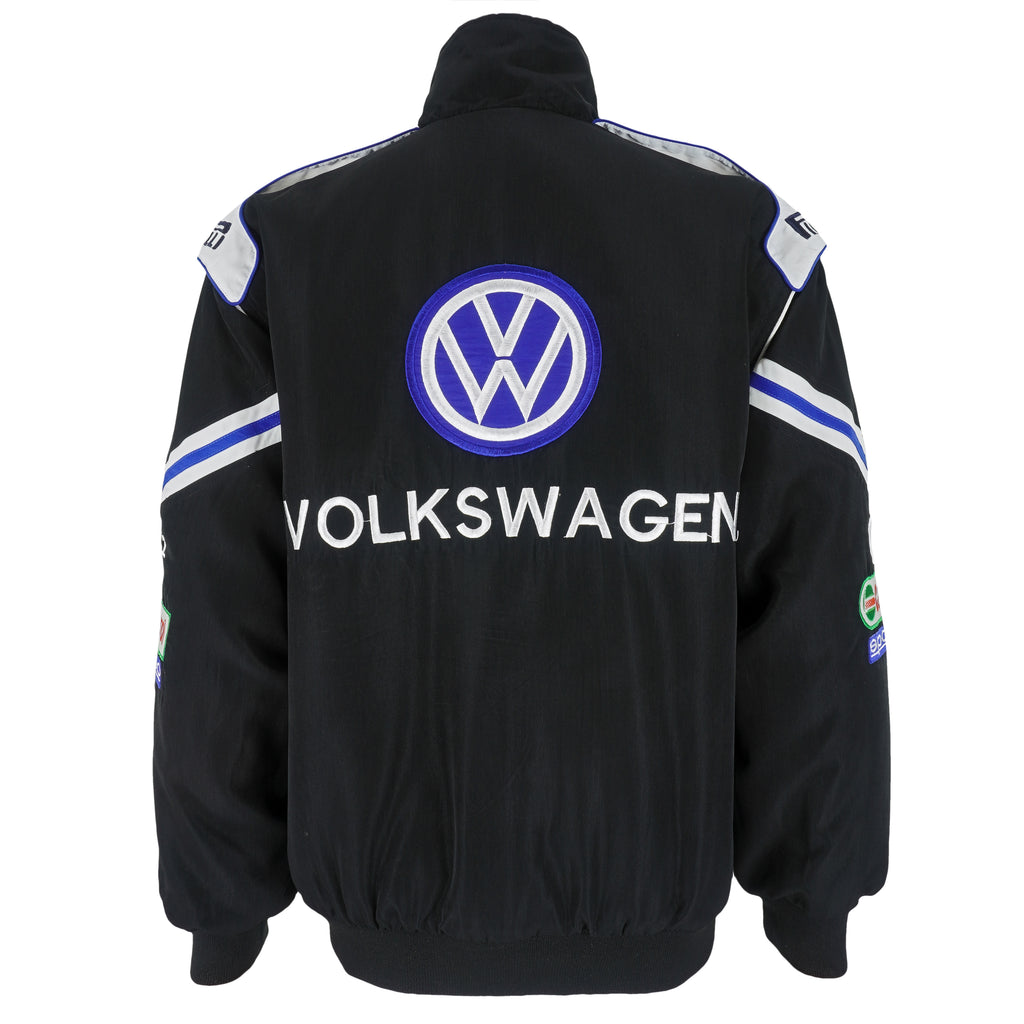 NASCAR - Black Volkswagen Racing Jacket 1990s Large Vintage Retro