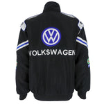 NASCAR - Black Volkswagen Racing Jacket 1990s Large Vintage Retro