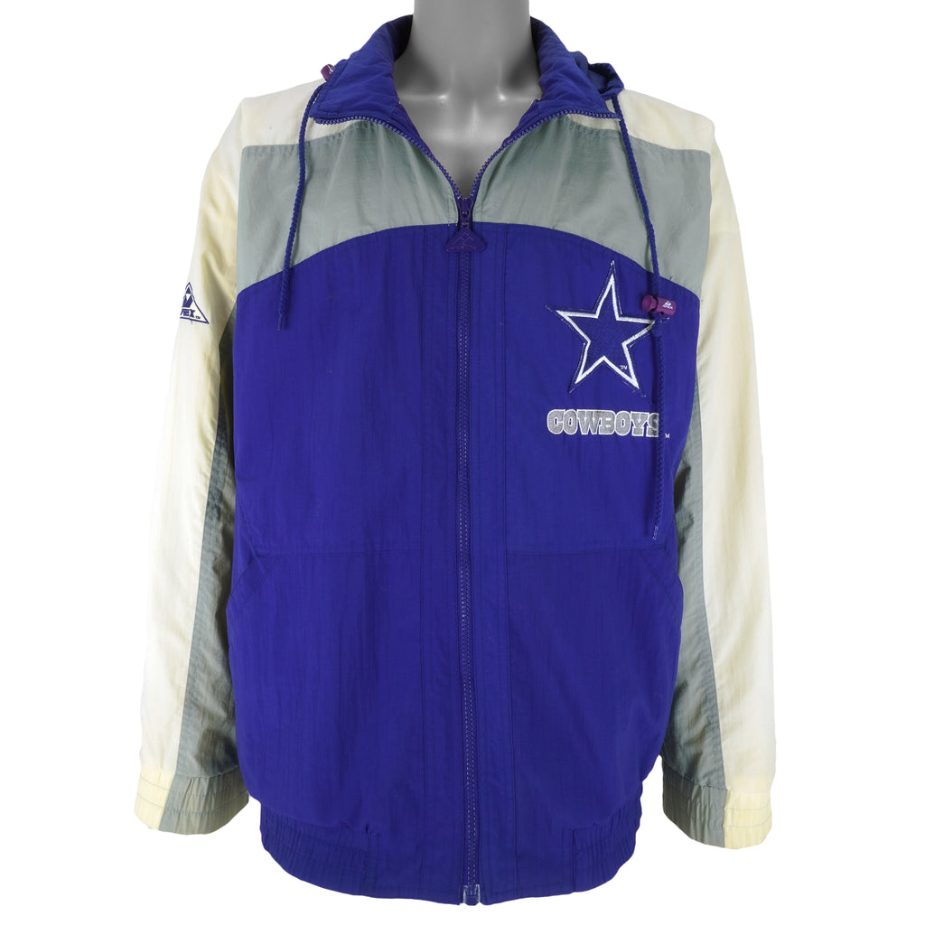 NFL (Apex One) - Dallas Cowboys Hooded Jacket 1990s Large Vintage Retro Football