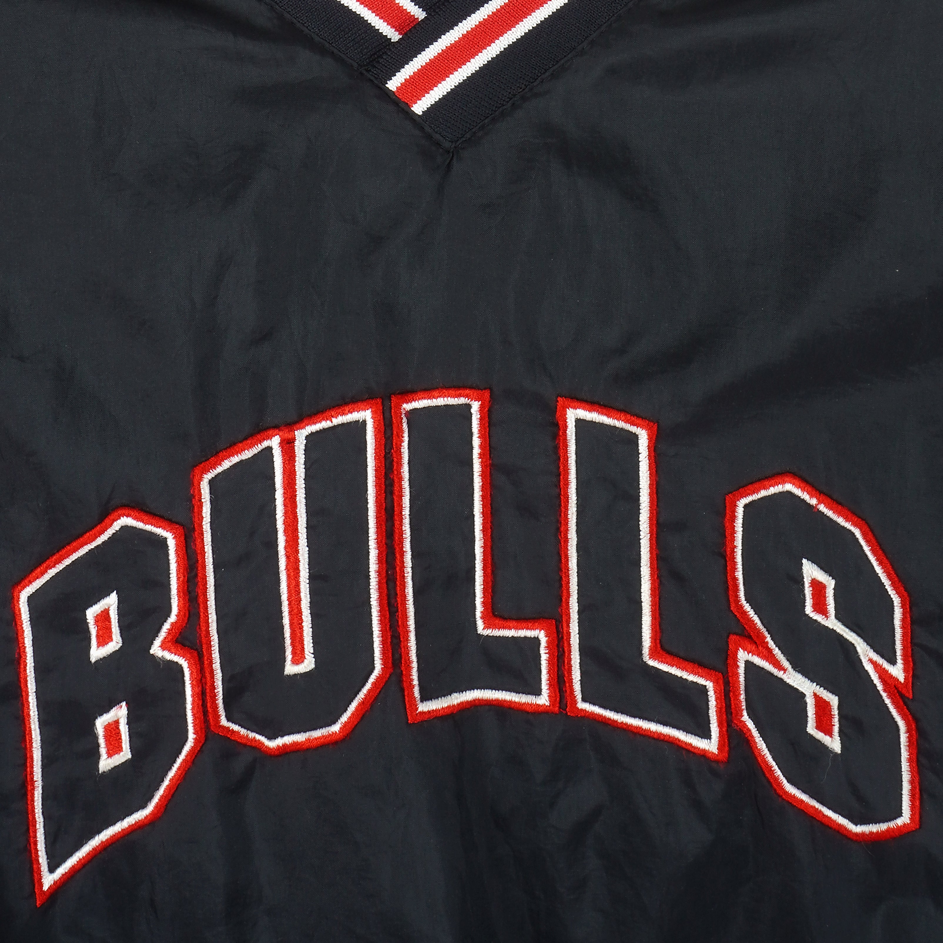 Vintage 90s Chicago Bulls NBA Chalk Line Black Embroidered Puffer