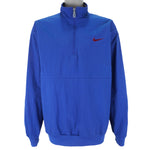 Nike  - Blue 1/4 Zip Big Logo Windbreaker 1990s X-Large Vintage Retro