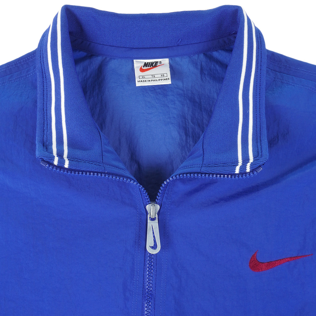 Nike  - Blue 1/4 Zip Big Logo Windbreaker 1990s X-Large Vintage Retro