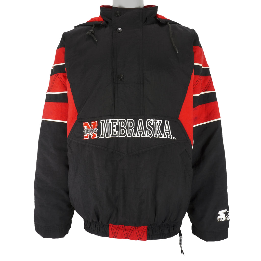 Starter - Red Nebraska Huskers Pullover Jacket 1990s X-Large Vintage Retro