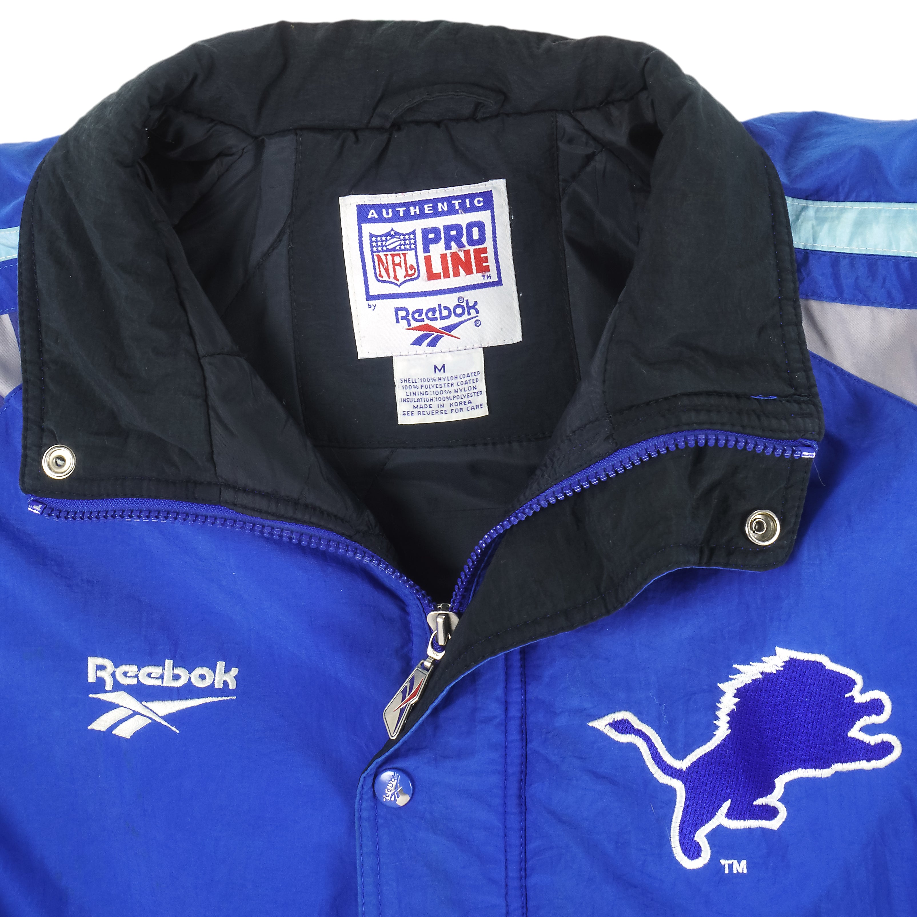 Reebok pro Line Detroit Lions Zip-up Jacket 1990s Medium 