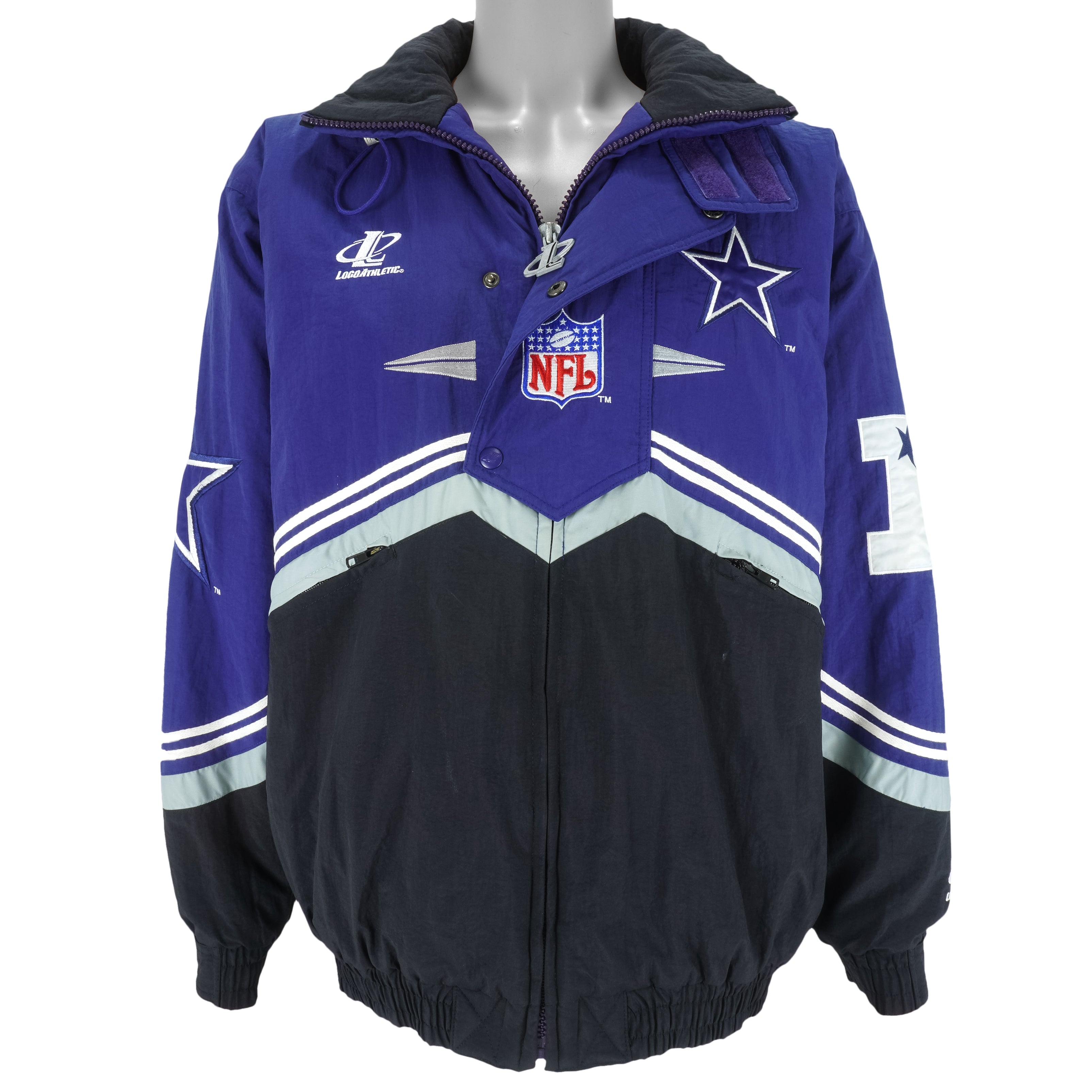 Vintage NFL (Logo Athletic) - Dallas 'Cowboys' 1/4 Zip & Button Jacket  1990's Large – Vintage Club Clothing