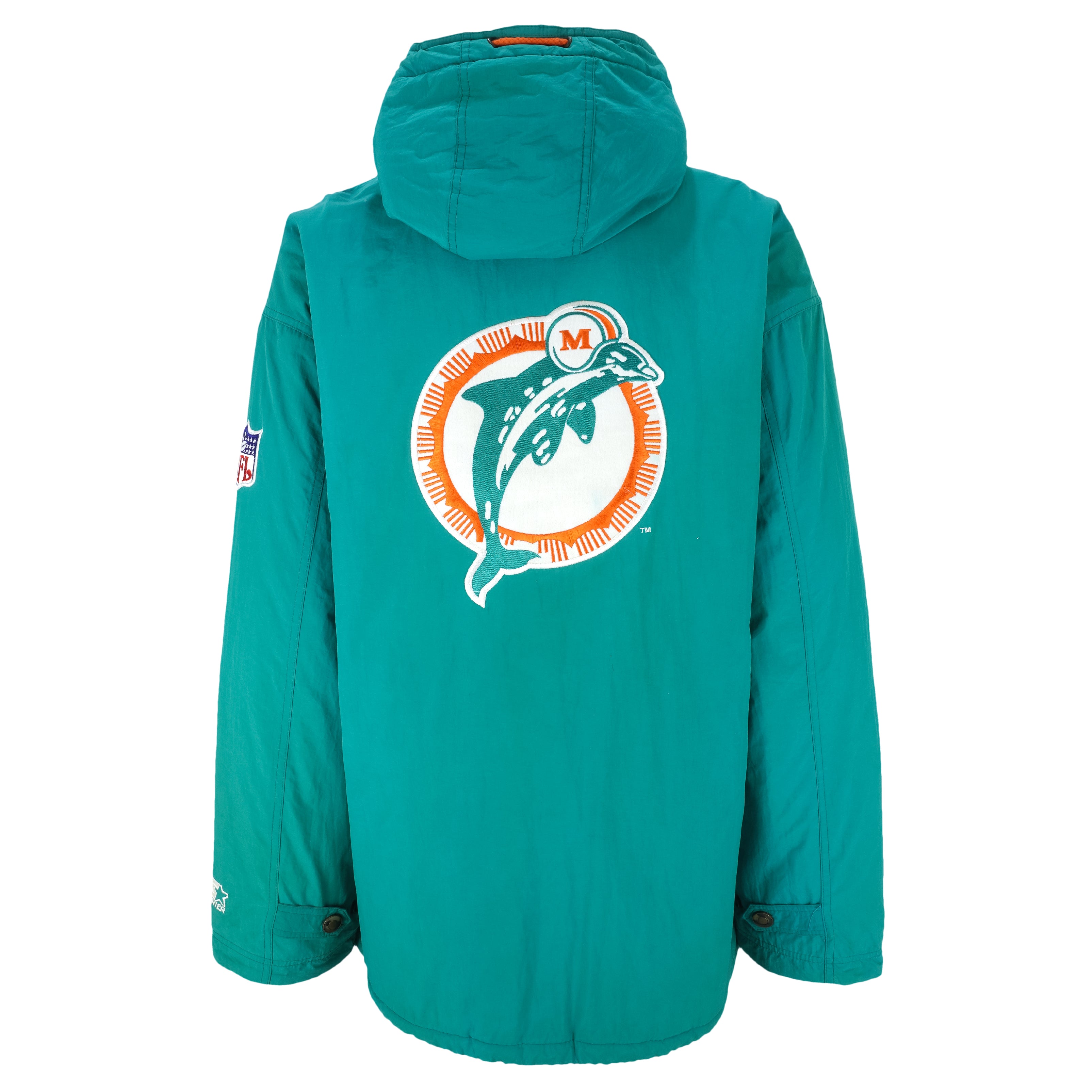 Vintage Starter - Miami 'Dolphins' Hooded Pullover Jacket 1990's X-Large –  Vintage Club Clothing