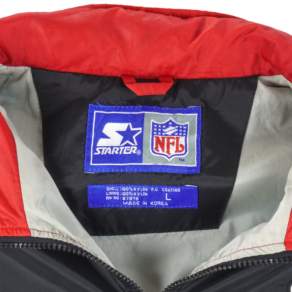 Starter - Atlanta Falcons Zip-Up Windbreaker 1990s Large Vintage Retro Football