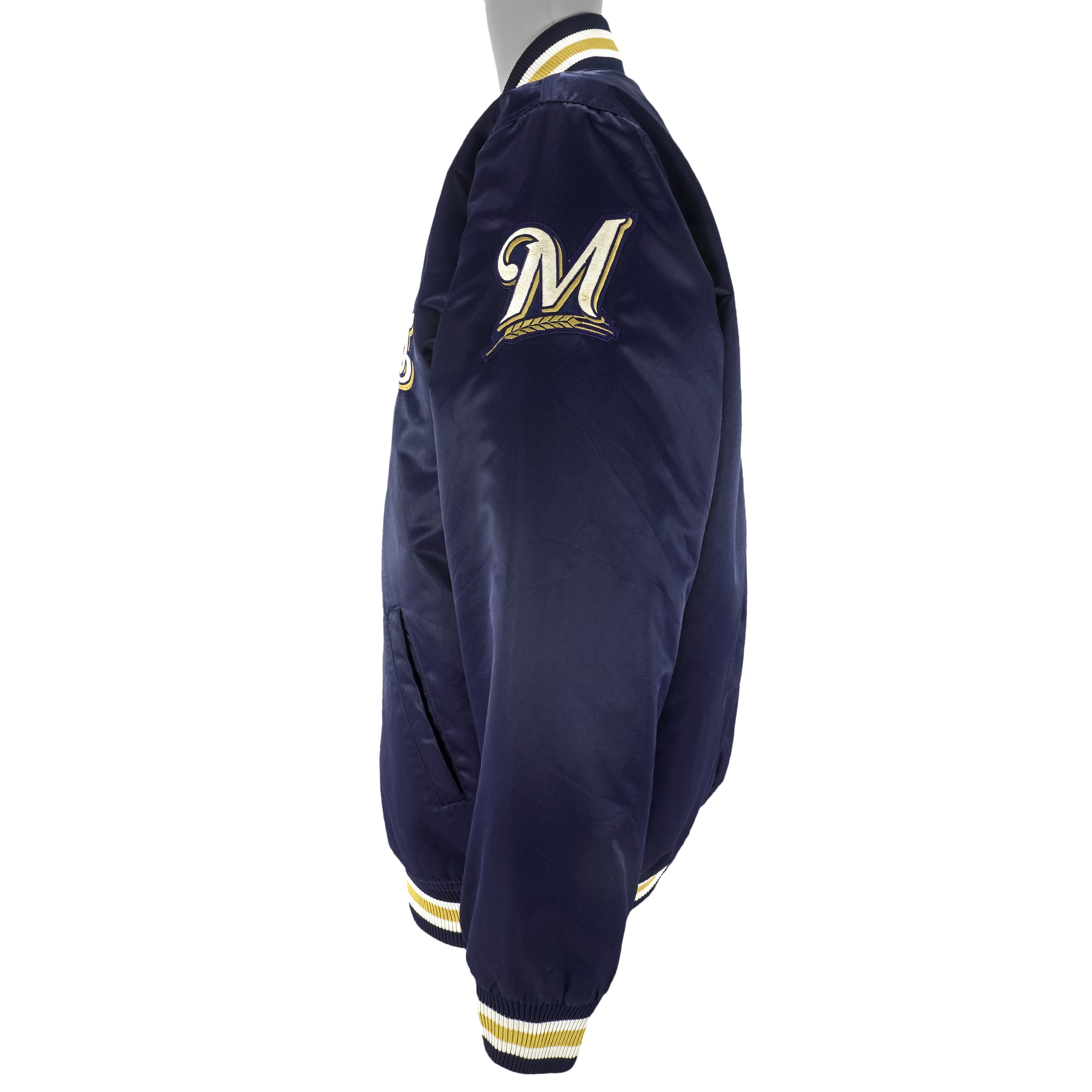 Vintage 90s Navy Starter X MLB Milwaukee Brewers Windbreaker