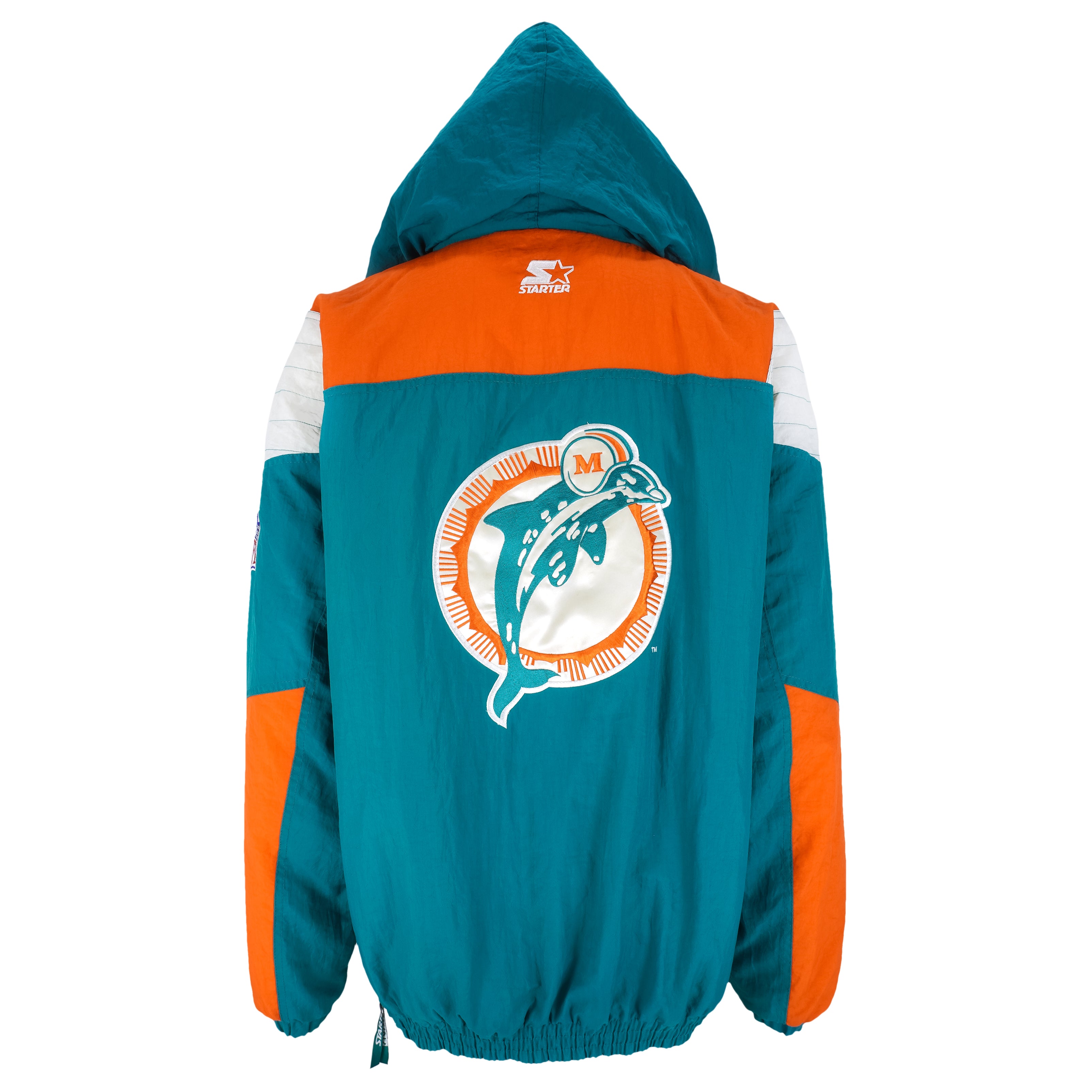 Vintage 90s Green Starter X NFL Miami Dolphins Hooded Jacket