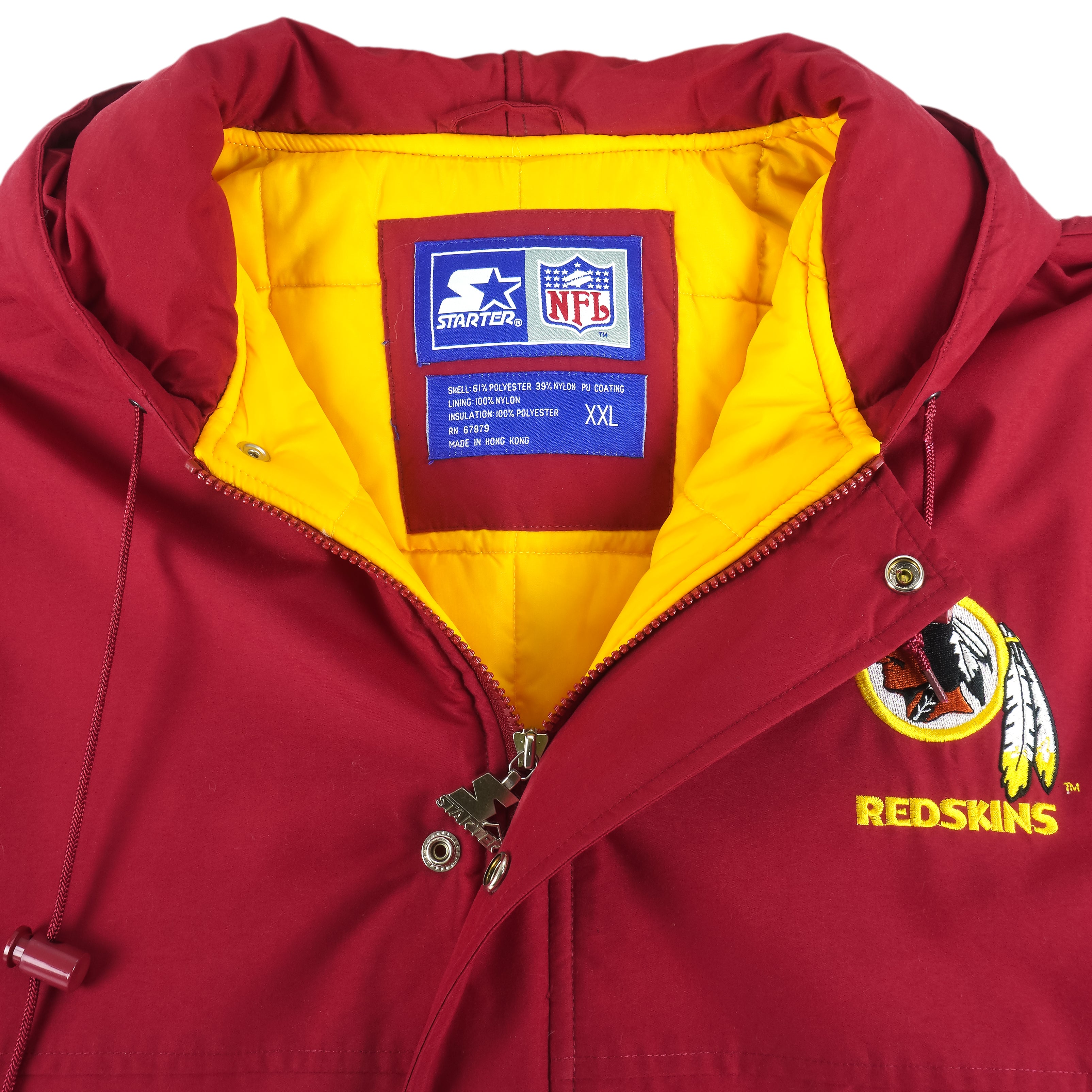 NFL Washington Redskins Half Zip Jacket Small by Reebok Big R Logo