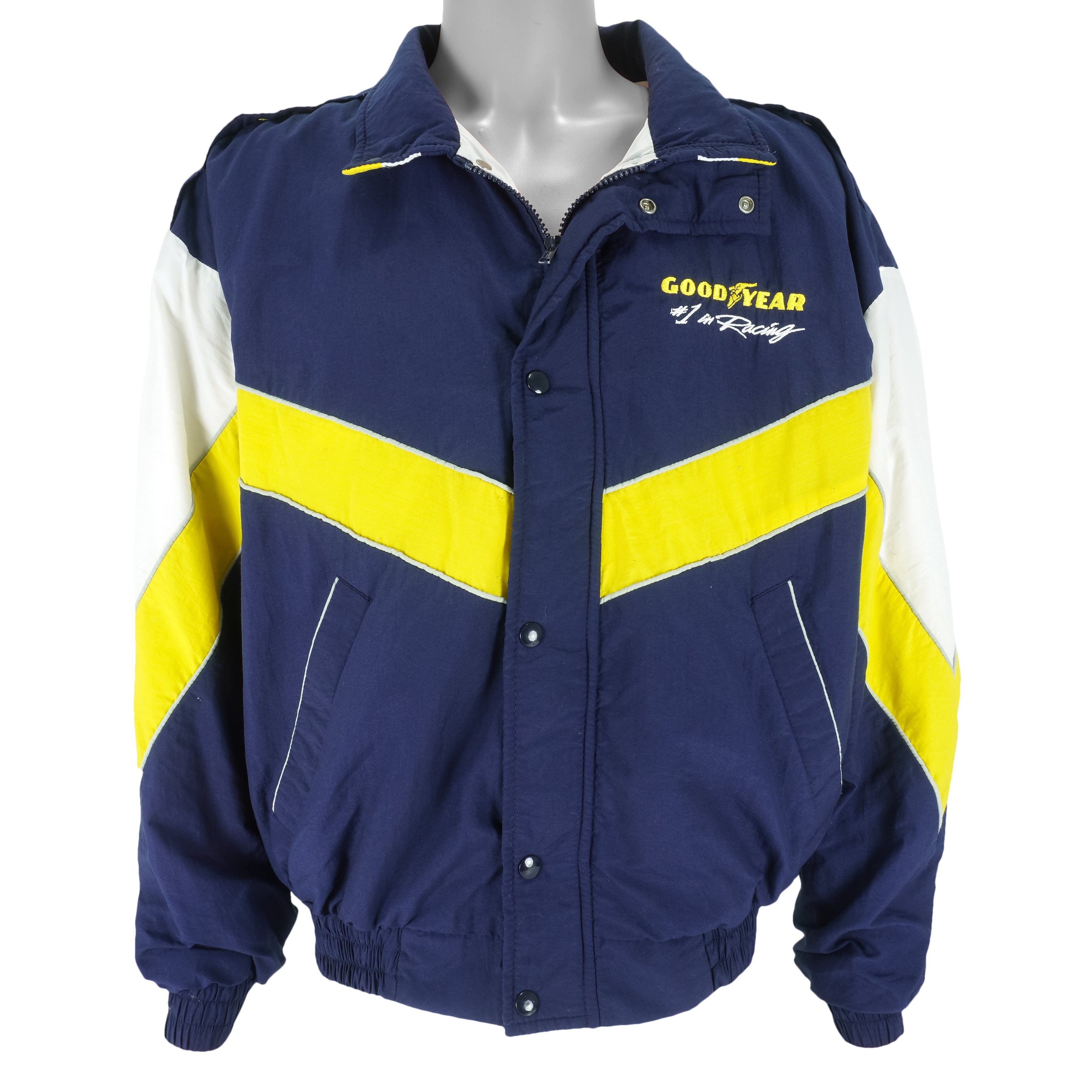 Vintage (Goodyear) - Blue Zip & Button-Up Racing Windbreaker 1990s