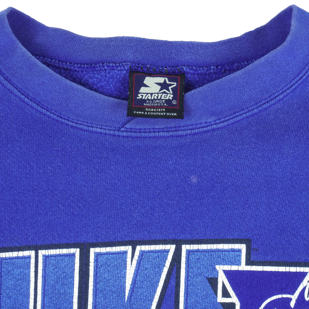 Starter - Duke University Blue Devils Big Spell-Out Sweatshirt 1990s X-Large Vintage Retro College