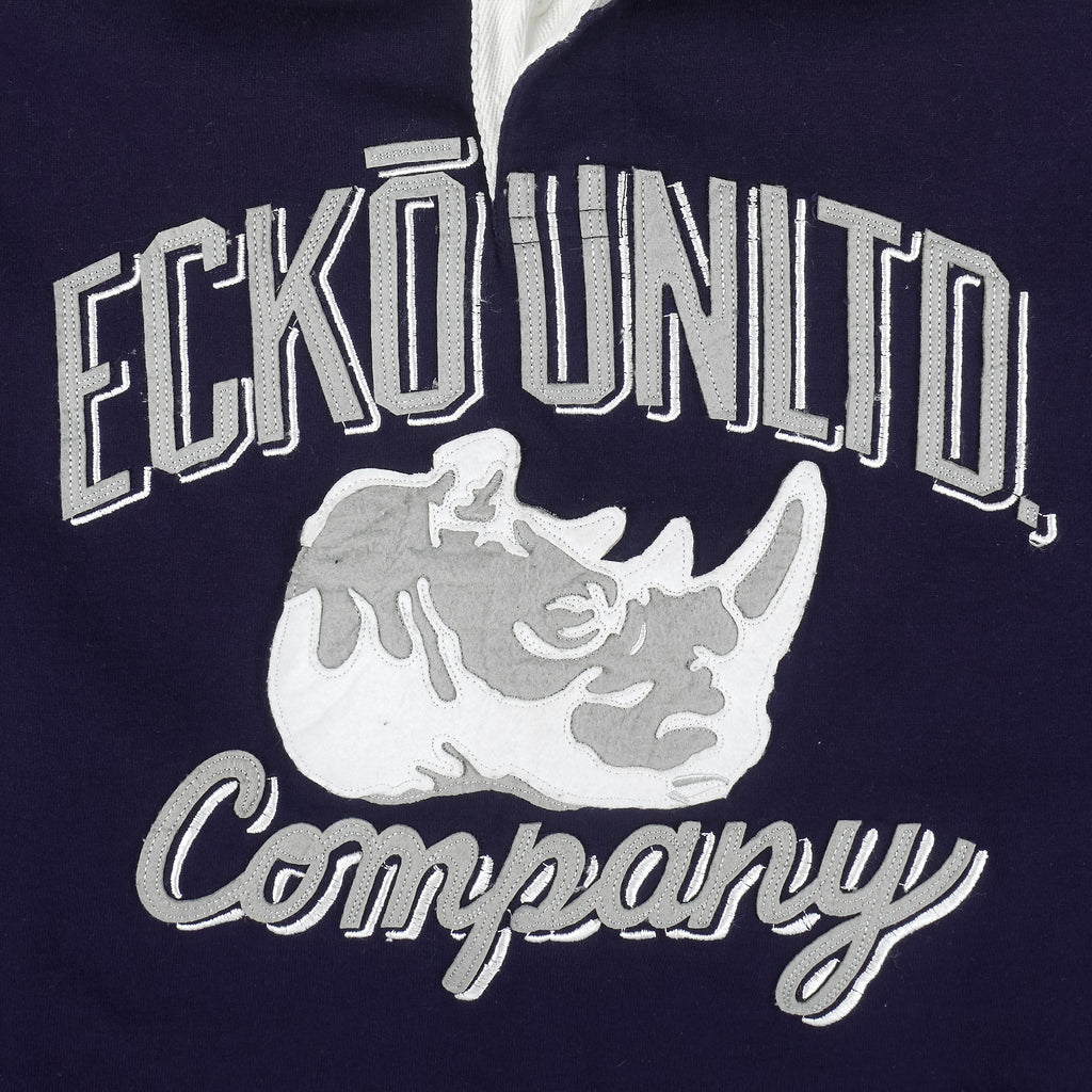 Vintage (Ecko Unltd) - 1/4 Button Big Logo Sweatshirt 1990s X-Large Vintage Retro