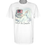 Vintage (Logotel) - The Far Side God At His Computer T-Shirt 1990s Large Vintage Retro