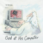 Vintage (Logotel) - The Far Side God At His Computer T-Shirt 1990s Large Vintage Retro