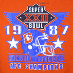 NFL (Logo 7) - Denver Broncos, AFC Champions Crew Neck Sweatshirt 1987 Large Vintage Retro