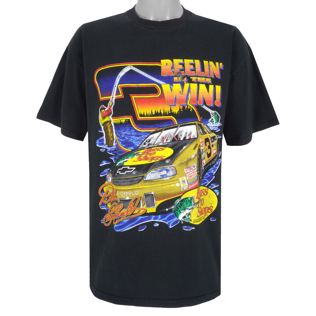 NASCAR - Reelin In The Win! Racing T-Shirt 1990s X-Large Vintage Retro