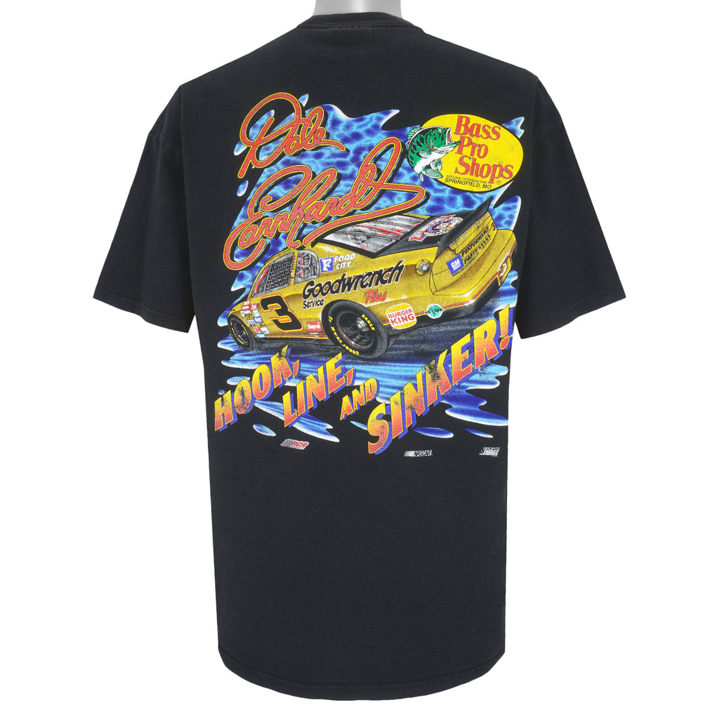 NASCAR - Reelin In The Win! Racing T-Shirt 1990s X-Large Vintage Retro