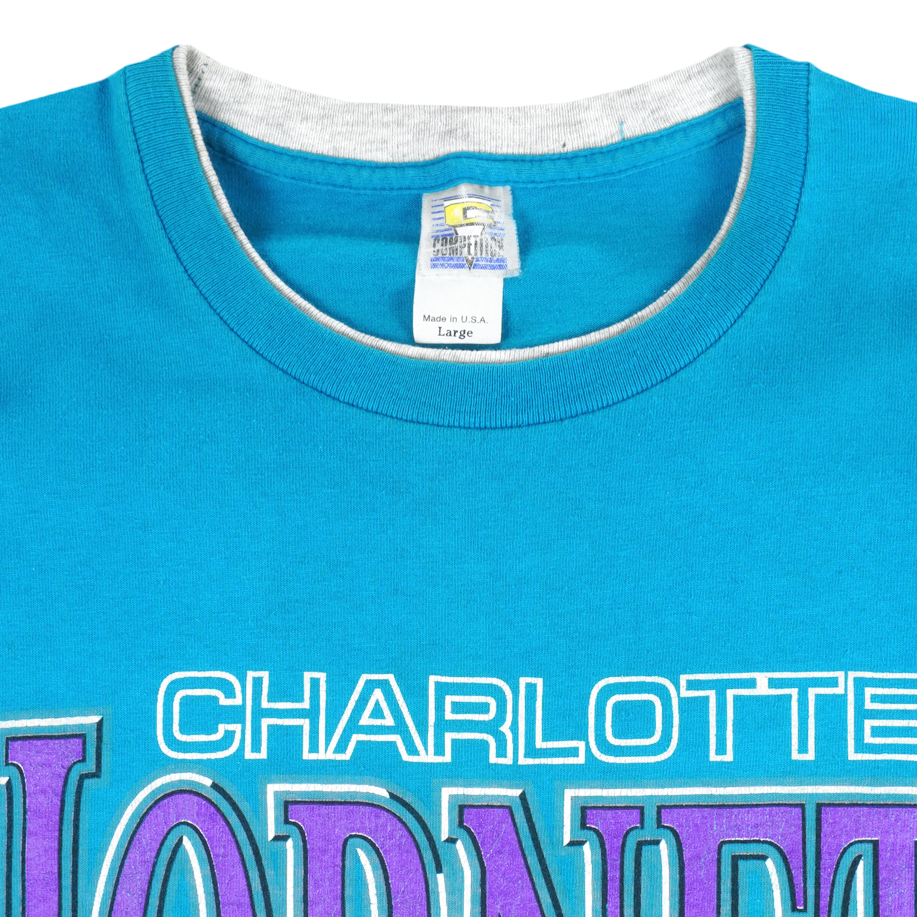 VINTAGE NBA CHARLOTTE HORNETS TEE SHIRT 1992 SIZE 2XL MADE IN USA