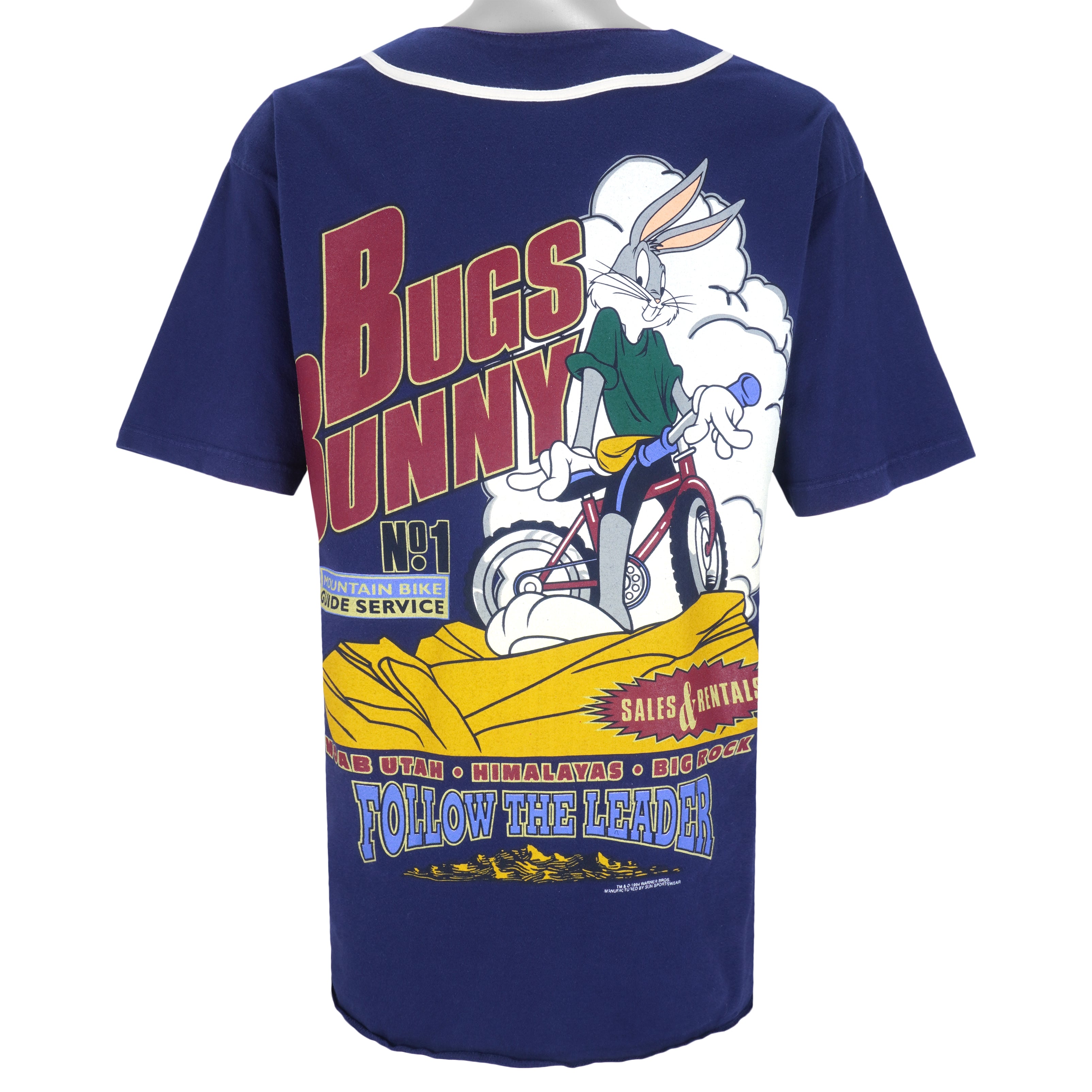 Atlanta Braves Looney Tunes Bugs Bunny Navy Baseball Jersey -   Worldwide Shipping