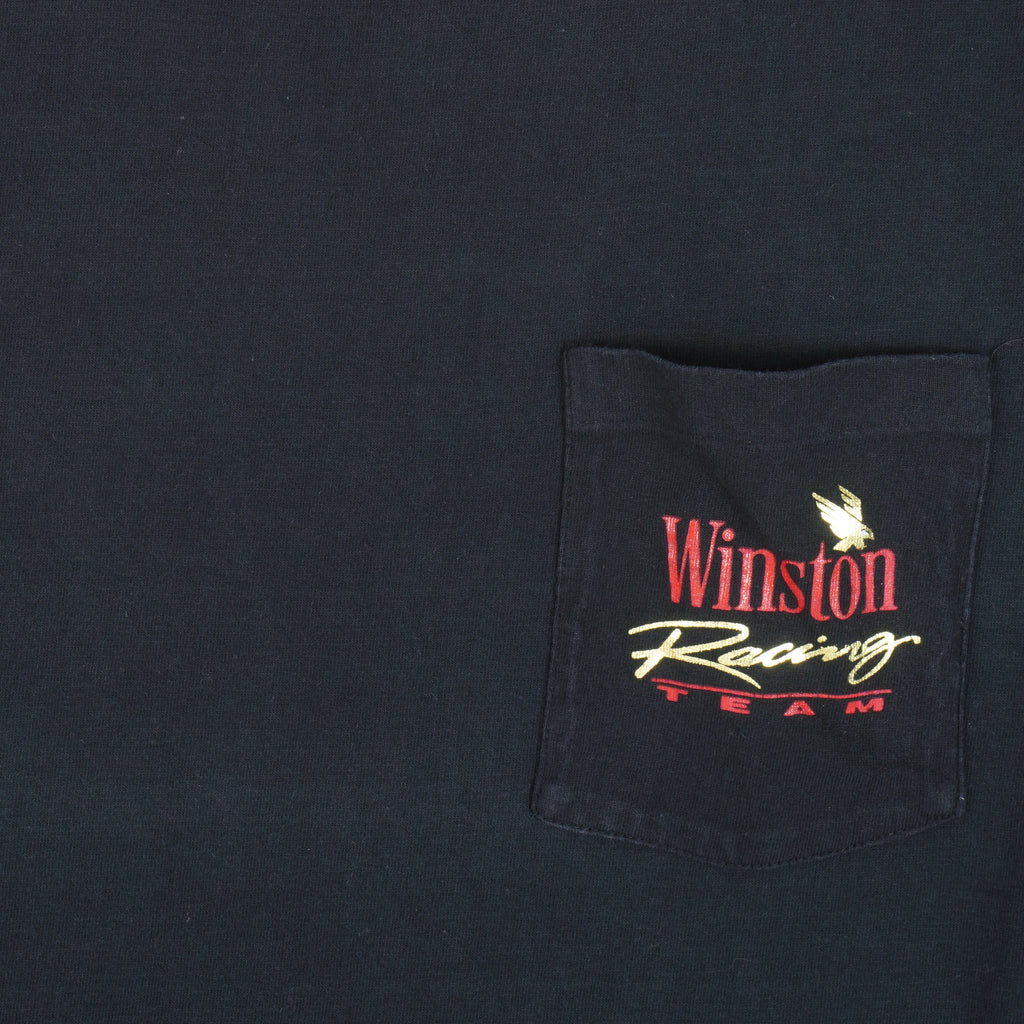 NASCAR - Black Winston Racing Team T-Shirt 1990s X-Large Vintage Retro