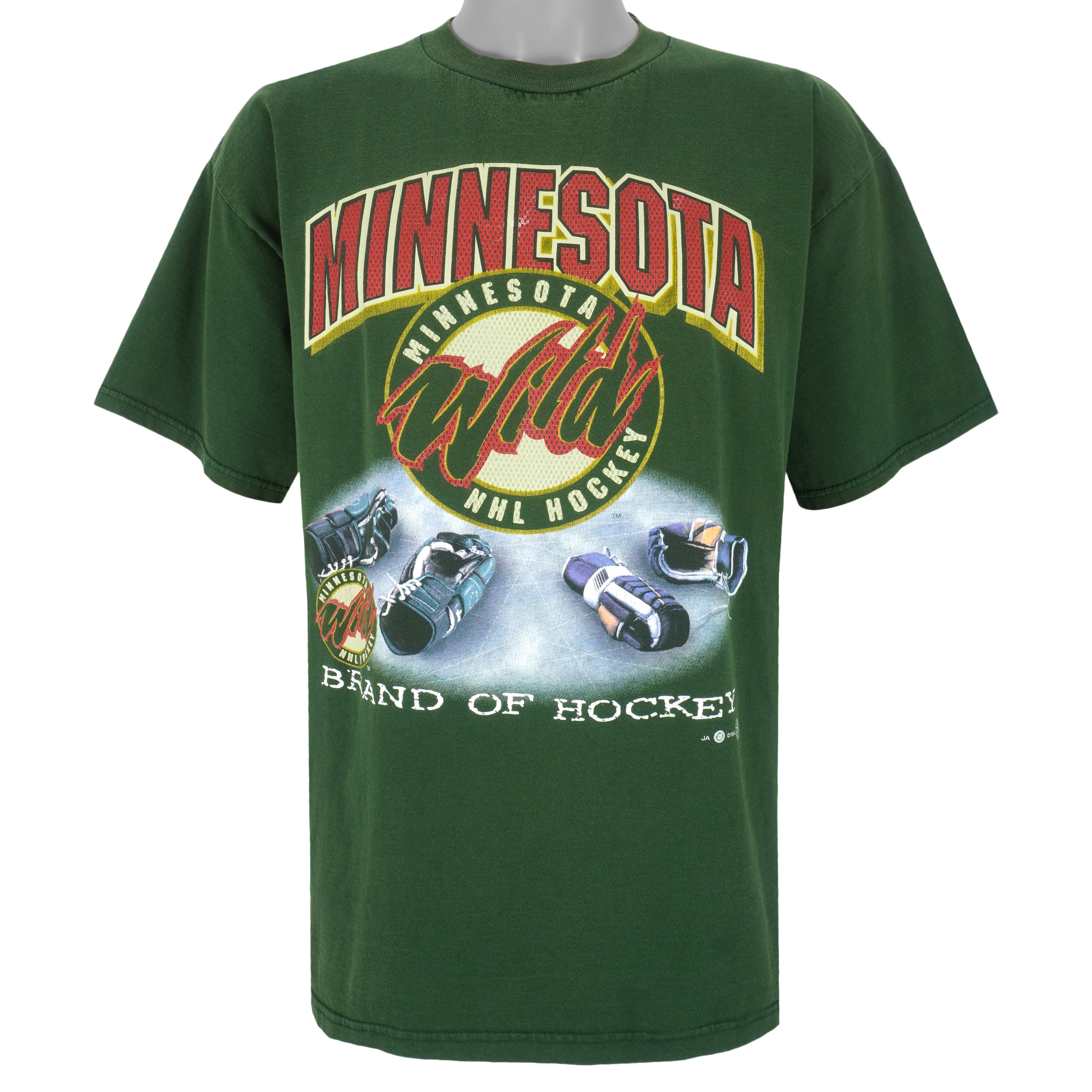 CustomCat Minnesota Wild 90's Retro NHL T-Shirt Ash / XL