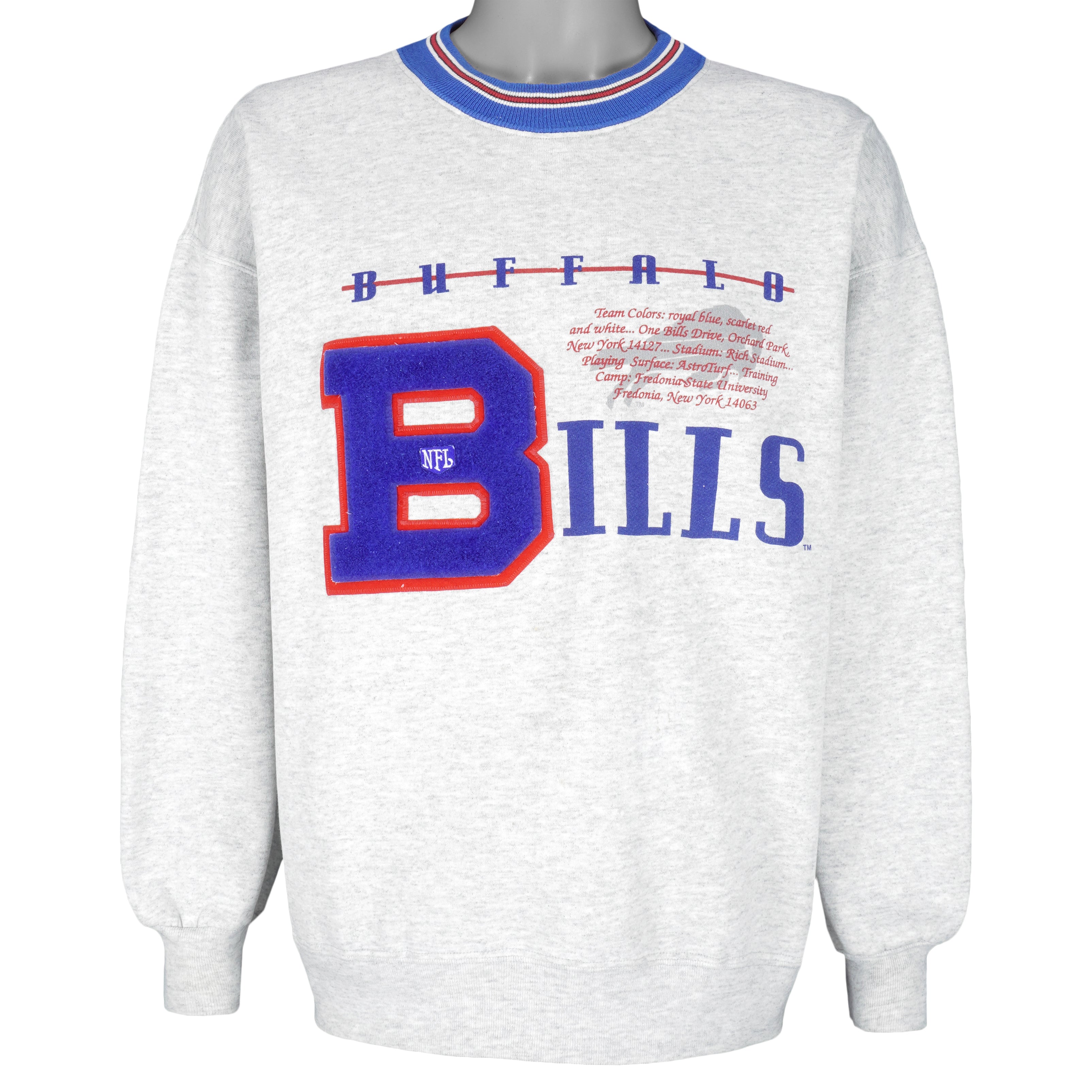 Vintage Trench tag Buffalo Bills 1991 AFC Champs crew neck sweatshirt Sz XL  |