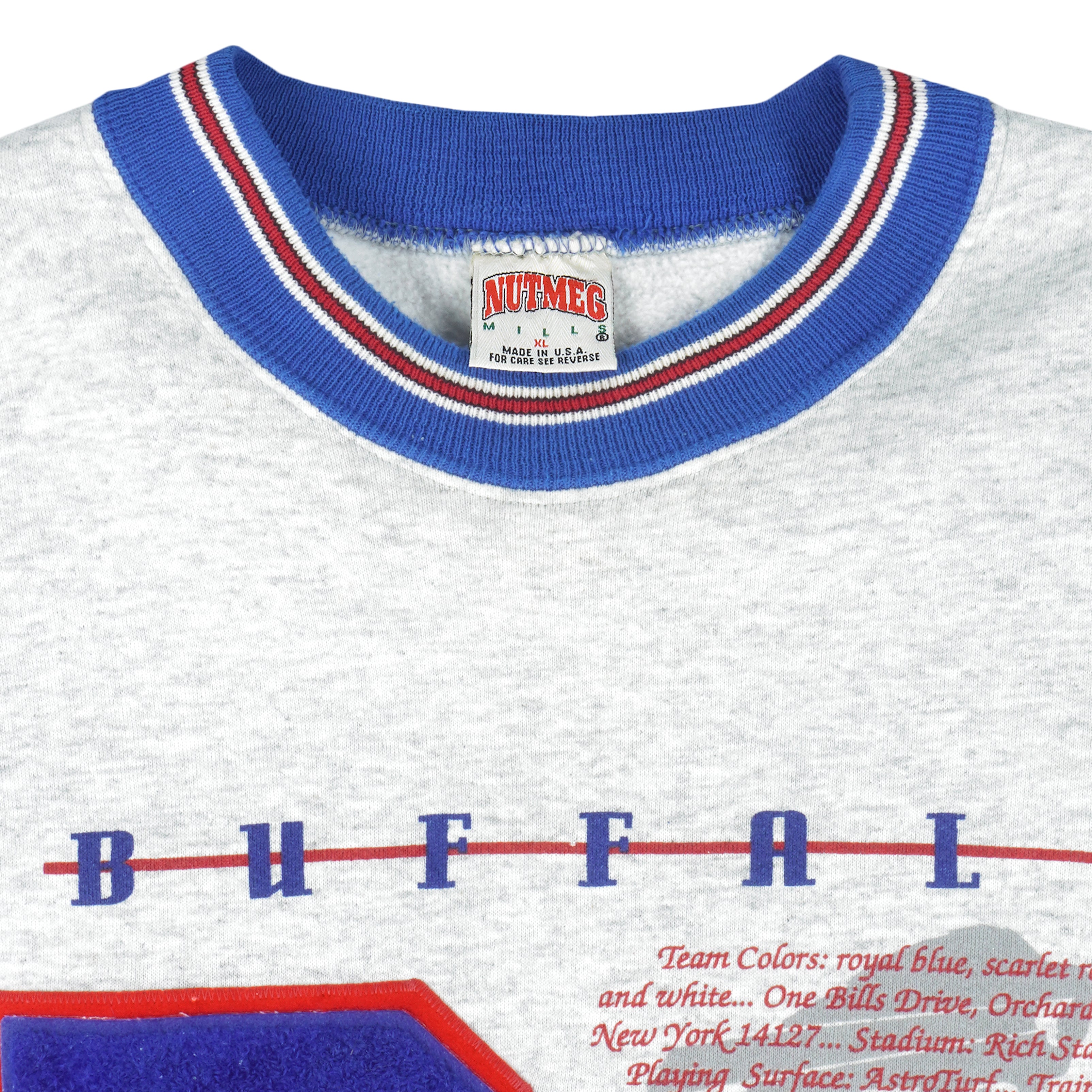 VINTAGE NFL ALL OVER PRINT BUFFALO BILLS SWEATSHIRT 1990s XL MADE USA