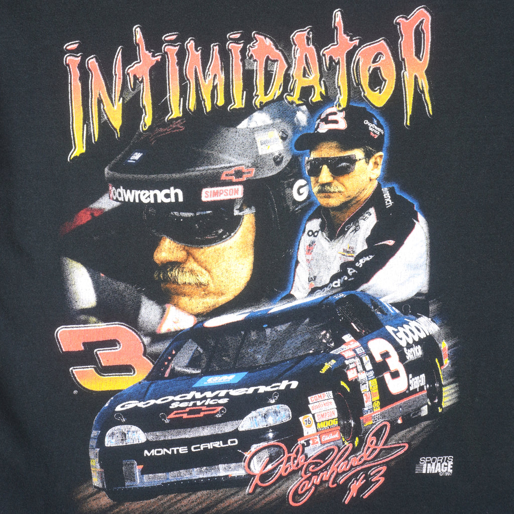 NASCAR - Dale Earnhardt  #3, Intimidator Spell-Out T-Shirt 1990s Large Vintage Retro