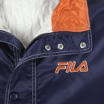 Fila - Purple Zip & Button-Up Satin Jacket 1990s XX-Large Vintage Retro