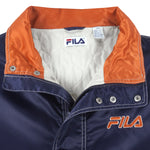 Fila - Purple Zip & Button-Up Satin Jacket 1990s XX-Large Vintage Retro