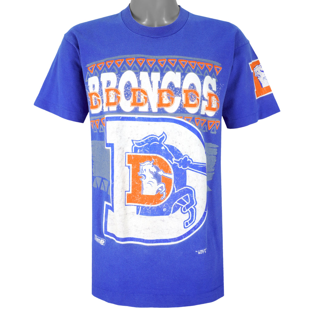 NFL - Denver Broncos Big Logo T-Shirt 1990s Large Vintage Retro Football