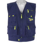 Reebok - Blue Embroidered V-Neck Vest 1990s X-Large Vintage Retro