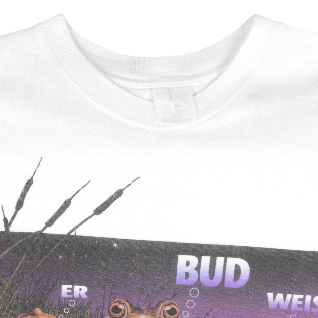 Budweiser (Short Hills Tee) - Frogs Bud-Weis-Er T-Shirt 1995 Large