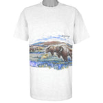Vintage (Anvil) - Wyoming Bison Buffalo Single Stitch T-Shirt 1990s X-Large