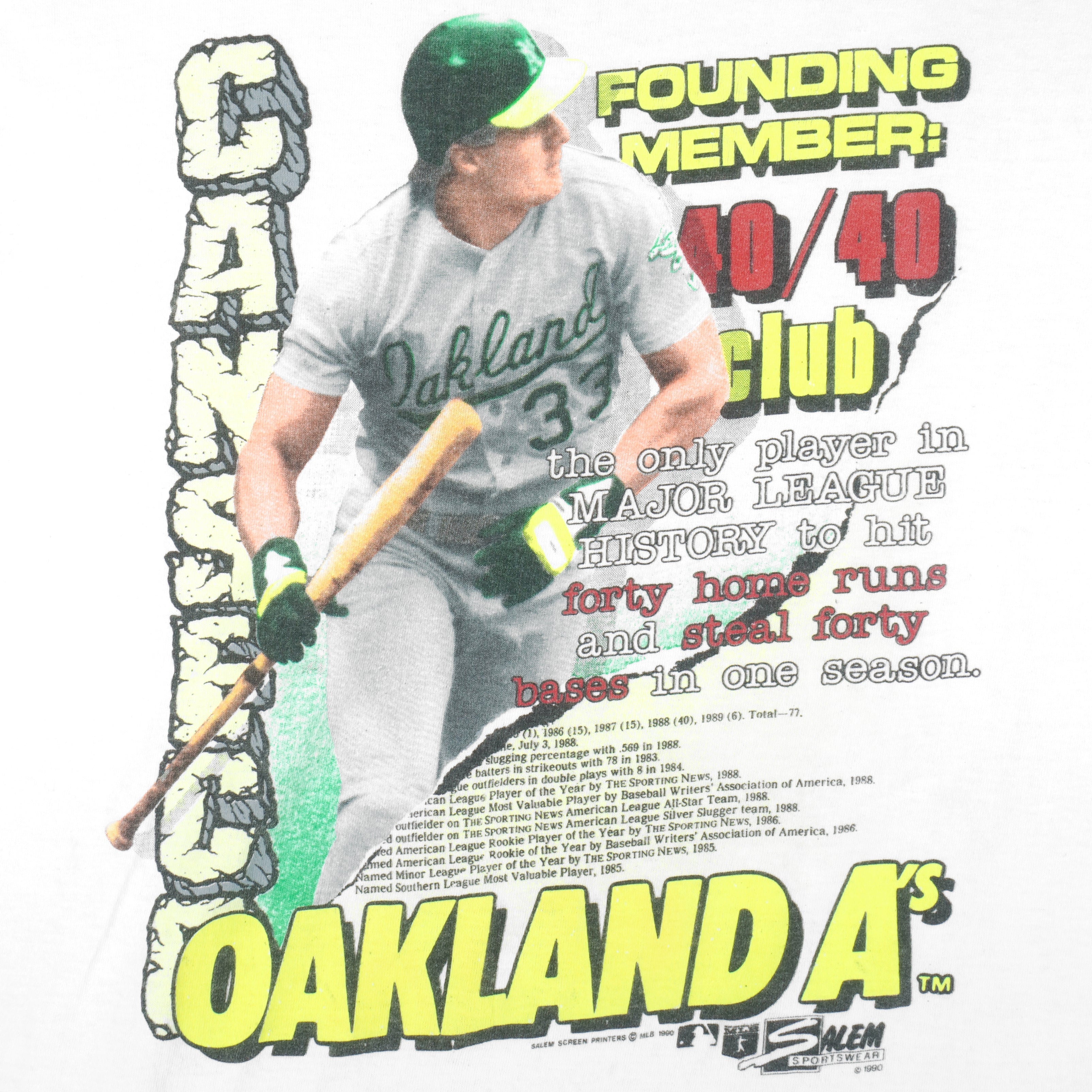 Vintage Oakland A's Hammer Time T-shirt 1990 MLB Baseball Canseco McGwire  Bash Brothers – For All To Envy