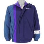 Nike - Blue Embroidered Zip-Up Jacket 1990s Small Vintage Retro