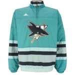 NHL (Apex One)- San Jose Sharks Pullover Jacket 1990s X-Large Vintage Retro Hockey