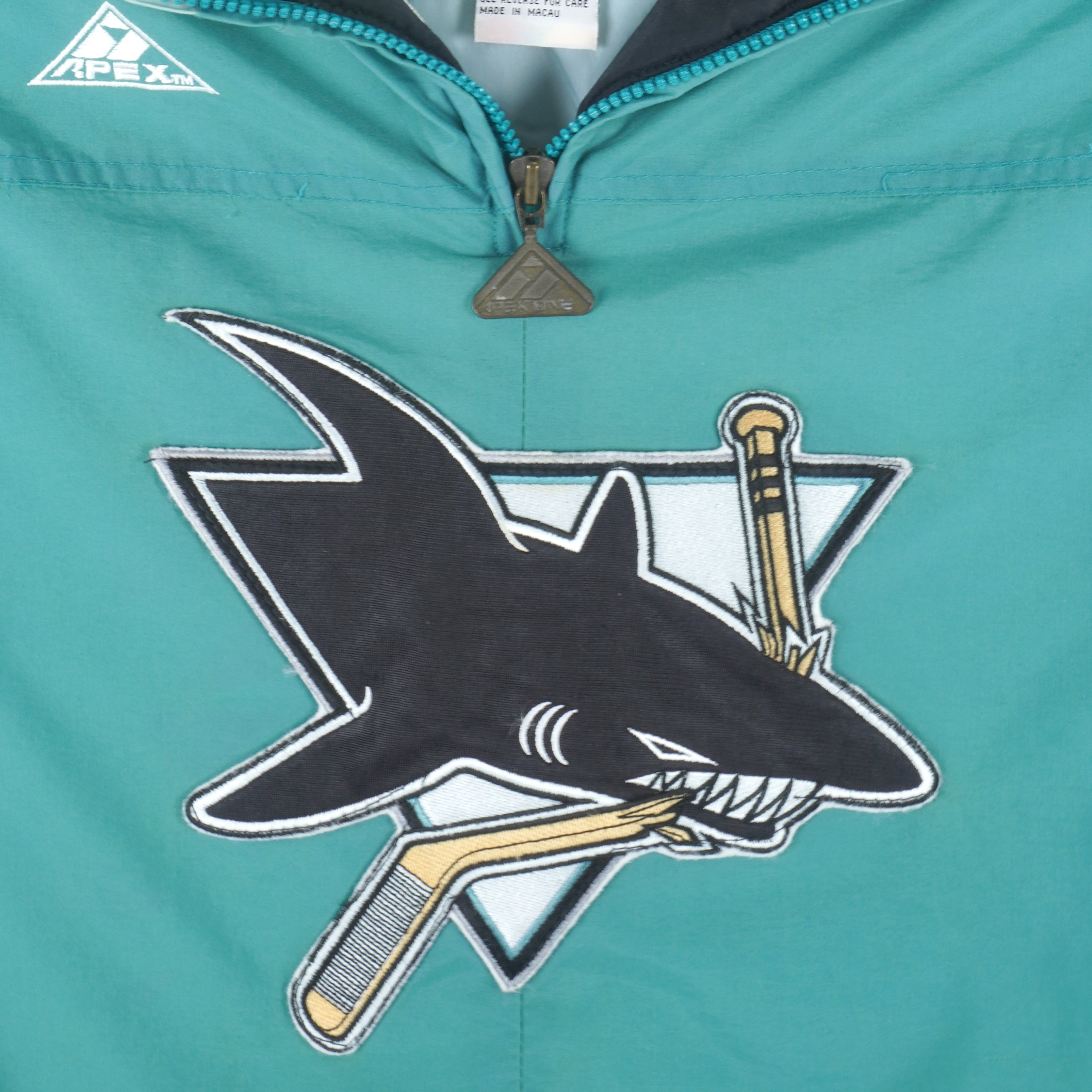 90s Vintage Starter NHL San Jose Sharks Hooded Puffer Jacket Large