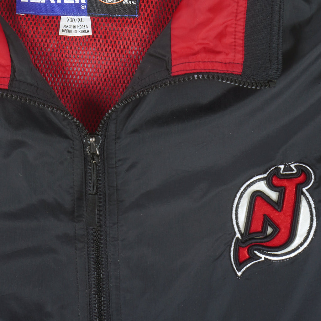 NHL - New Jersey Devils Zip-Up Windbreaker 1990s X-Large Vintage Retro Hockey