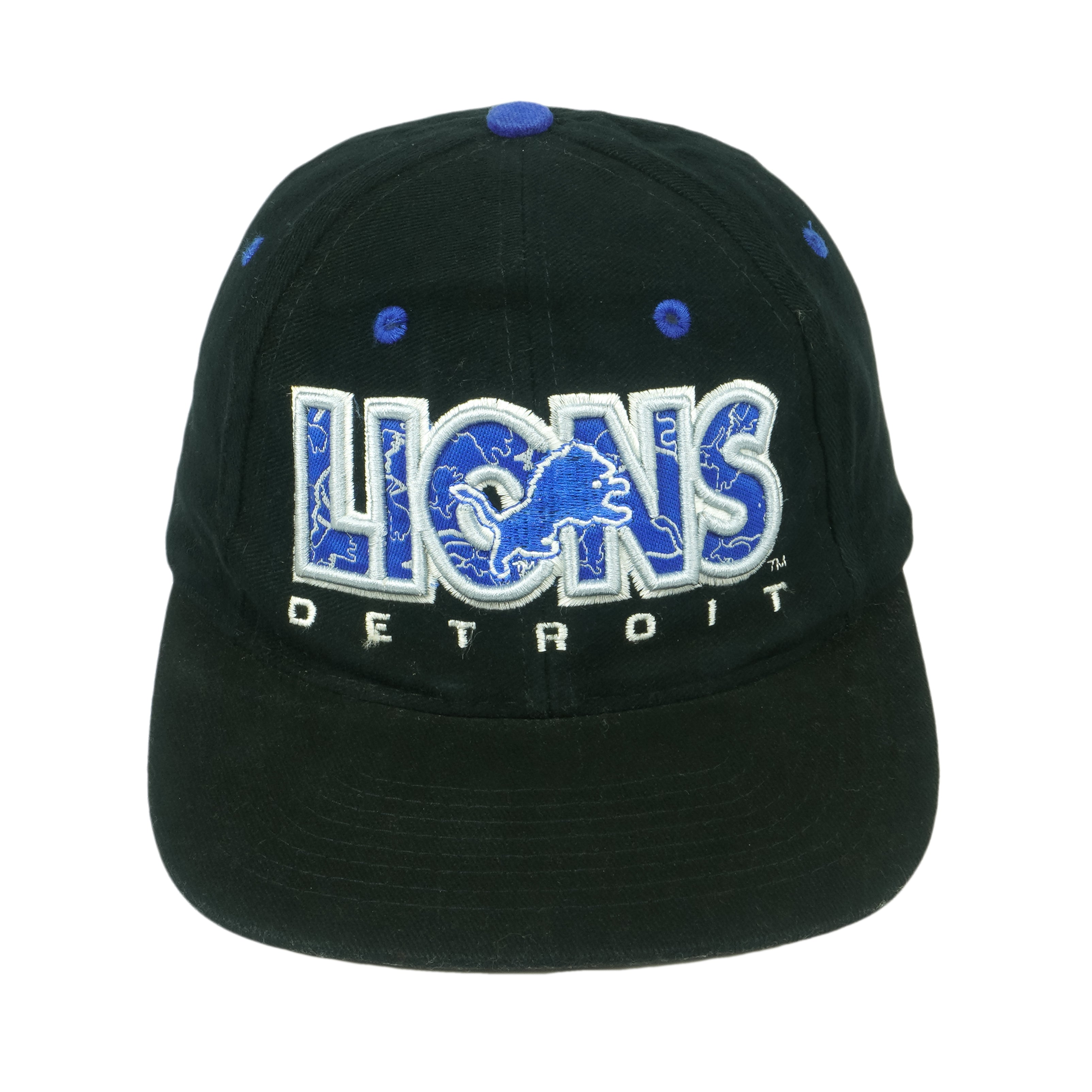 Vintage Detroit Lions Sharktooth Logo Athletic Snapback Hat 90s NFL Pro Line