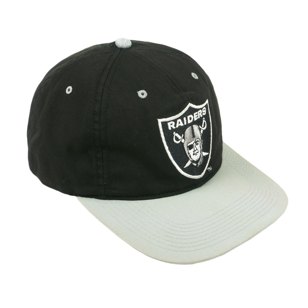 NFL (Sports Specialties) - Los Angeles Raiders Embroidered Logo Snapback Hat 1990s OSFA Vintage Retro