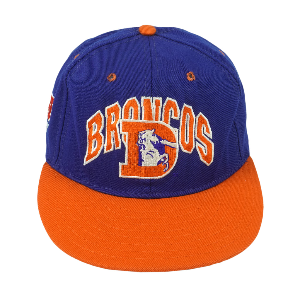 NFL (ANNCO) - Denver Broncos Embroidered Spell-Out Snapback Hat 1990s OSFA Vintage Retro