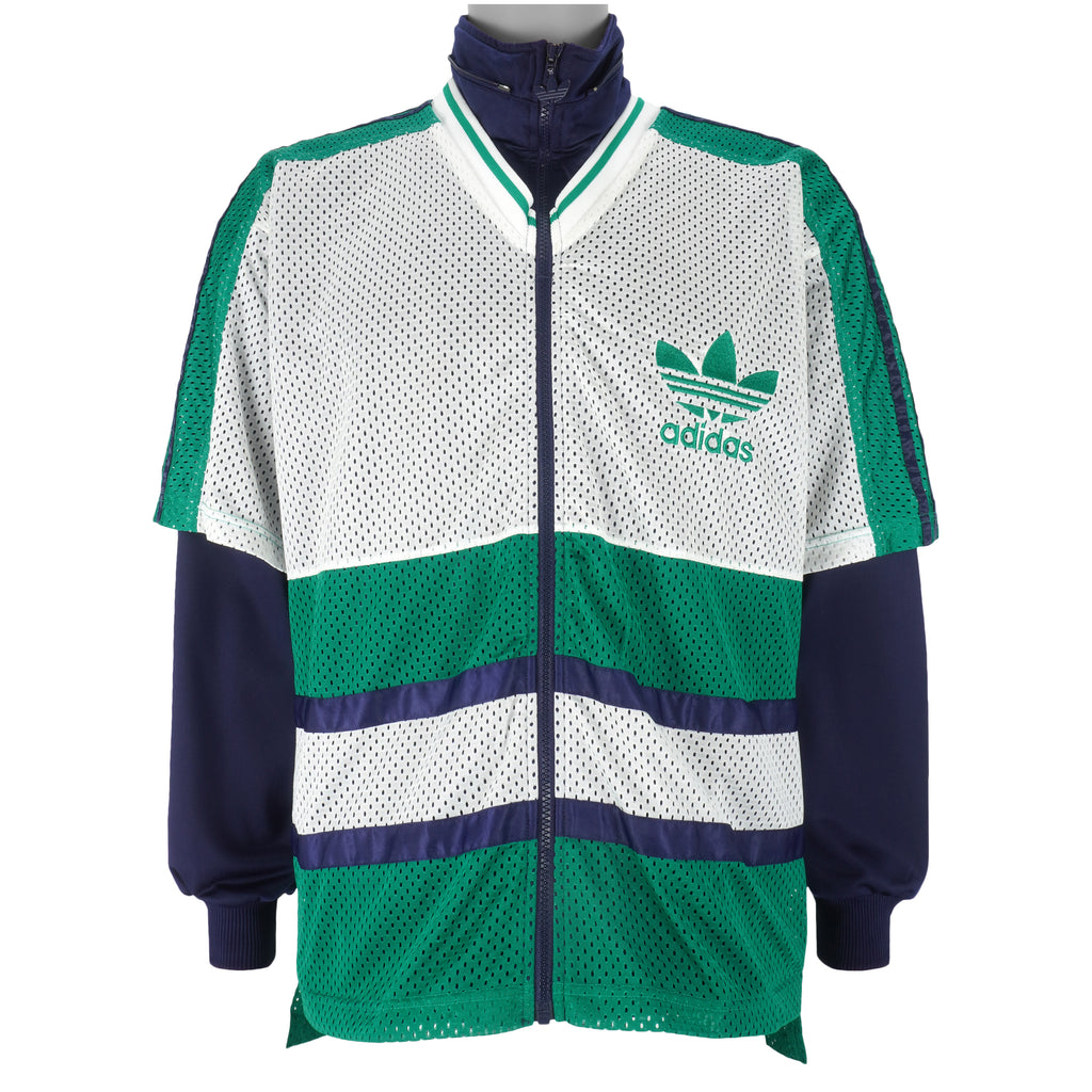 Adidas - Zip-Up Big Logo Track Jacket 1990s Large Vintage Retro