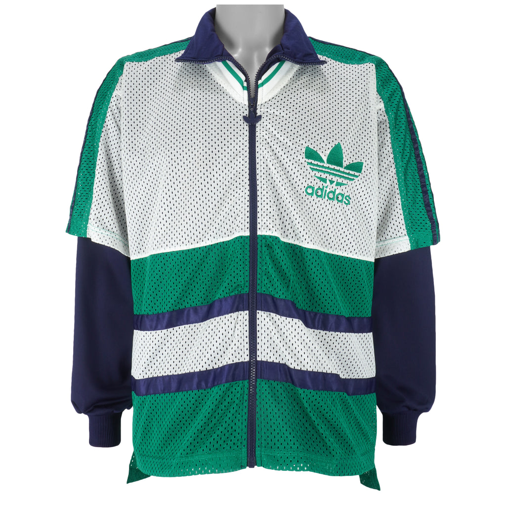 Adidas - Zip-Up Big Logo Track Jacket 1990s Large Vintage Retro