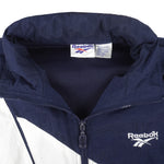 Reebok - Blue Kamikaze Windbreaker 1990s X-Large Vintage Retro